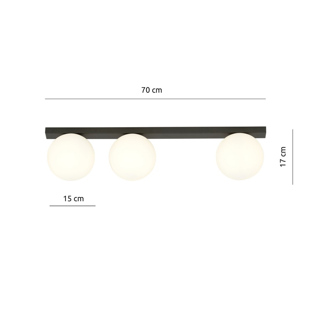 Lampada da soffitto FIT in acciaio nero opaco e vetro opalino