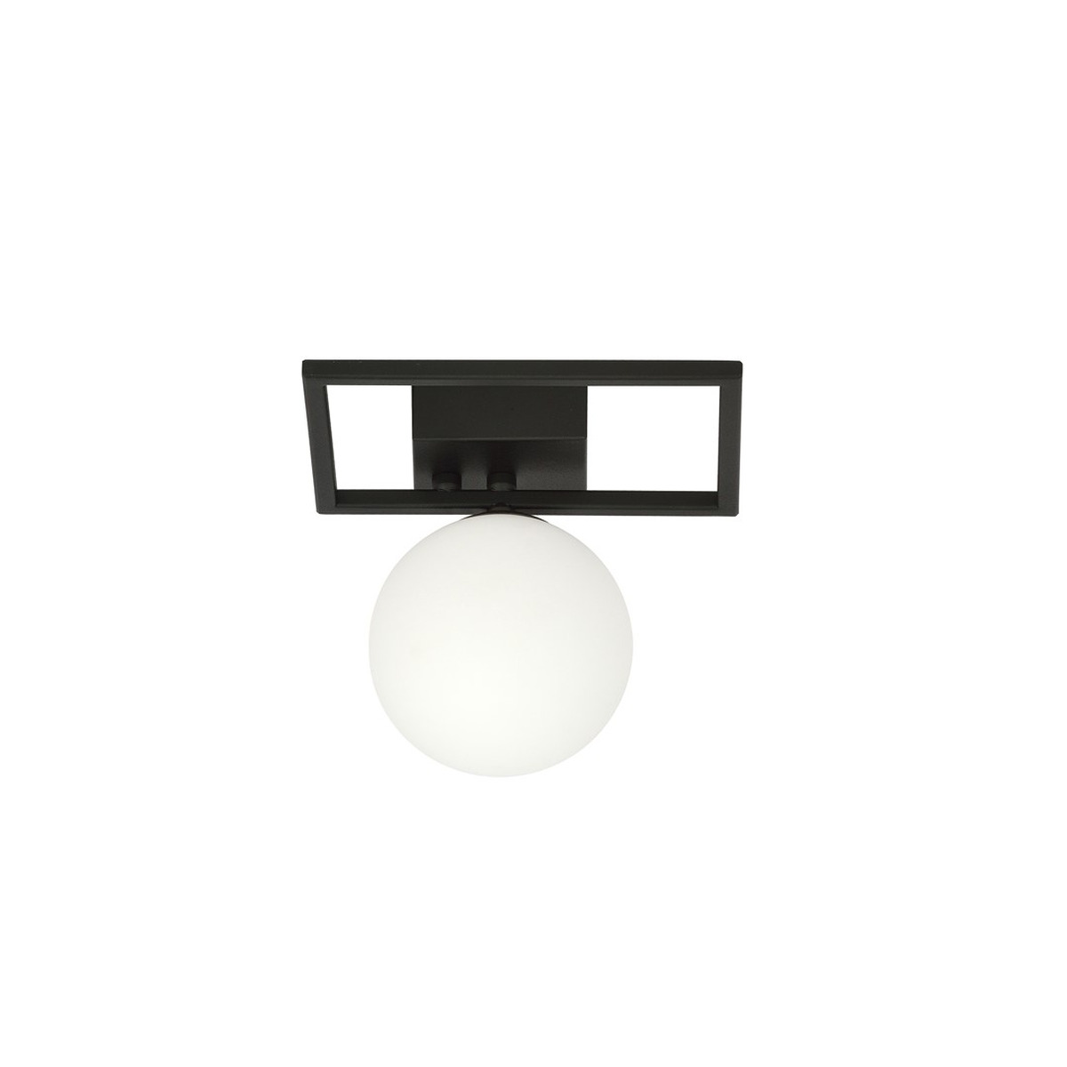 Lampada da soffitto Imago in metallo nero e vetro opale