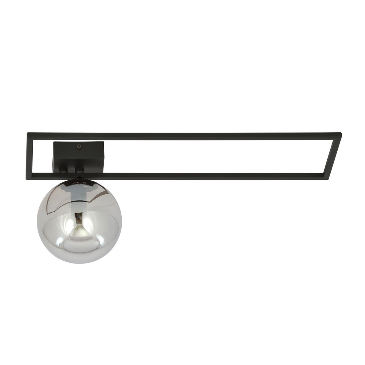 Lampada da soffitto Imago in acciaio nero e vetro grafite