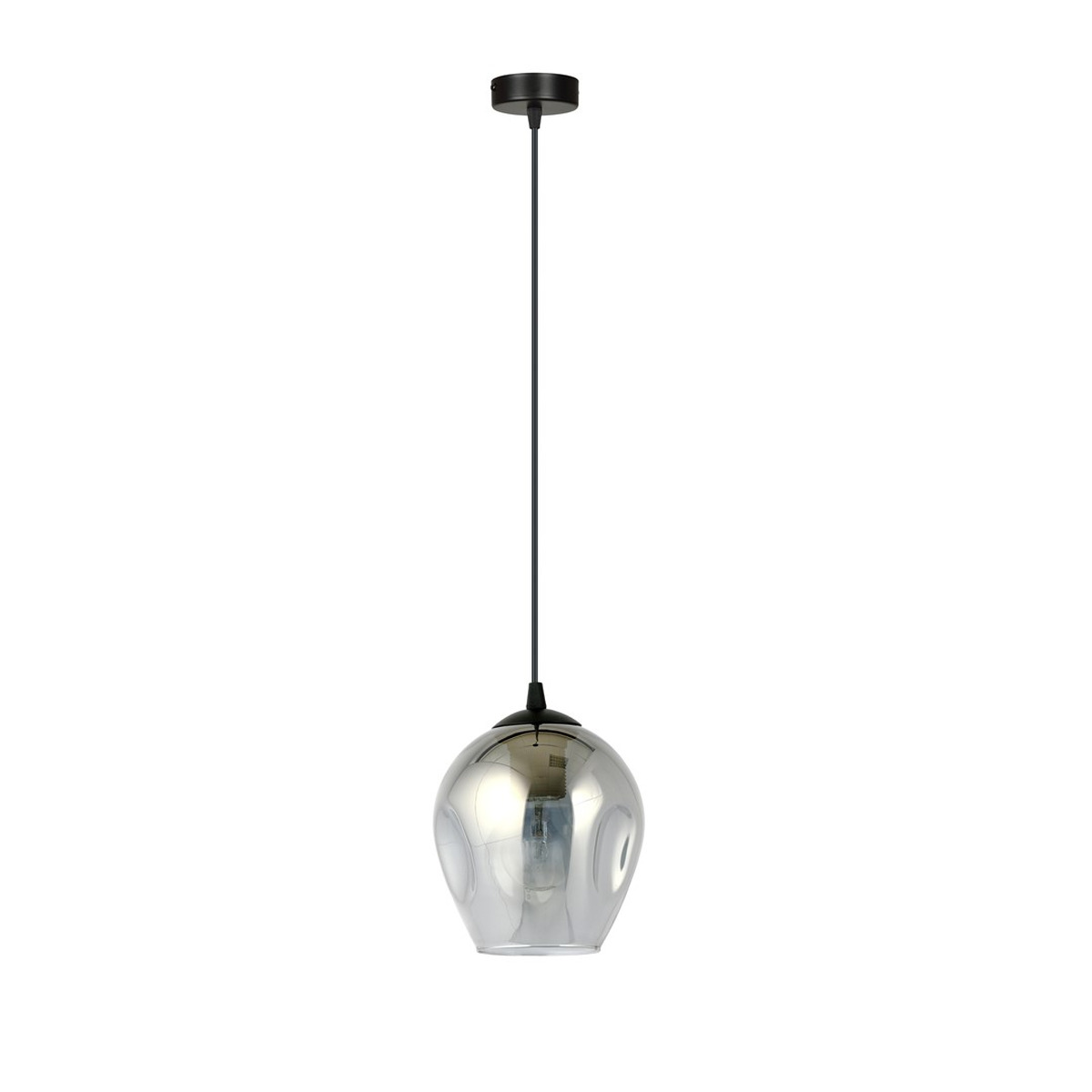 ISTAR pendant lamp in black steel and graphite glass