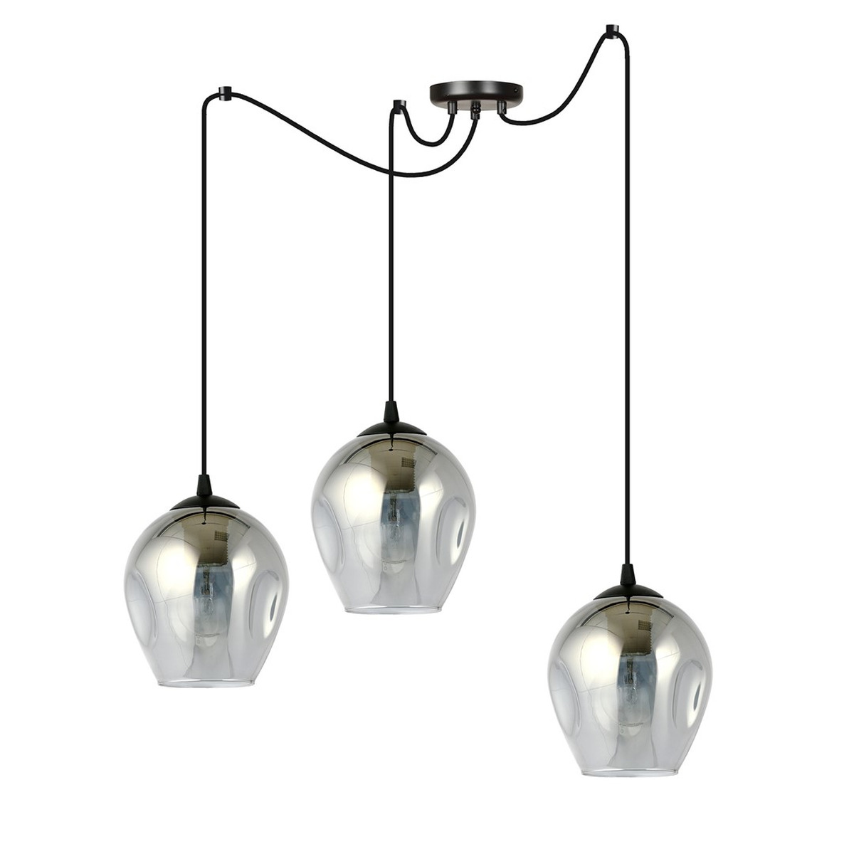 Lampada a sospensione LEVEL in acciaio nero e vetro grafite