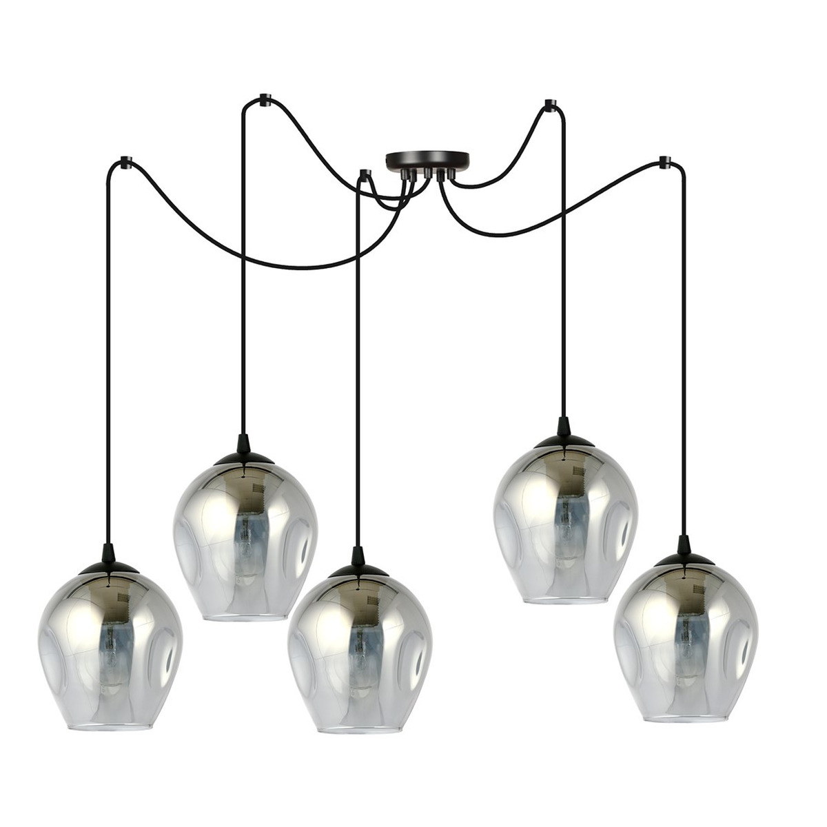 Lampada a sospensione LEVEL in acciaio nero e vetro grafite