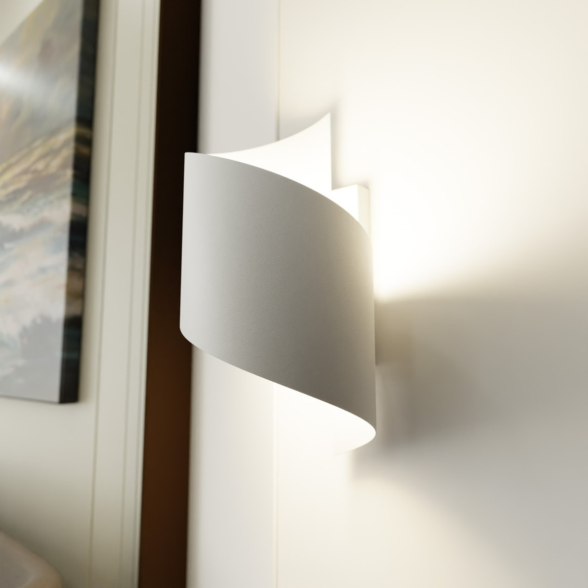 Lampada a parete Spiner in acciaio bianco opaco