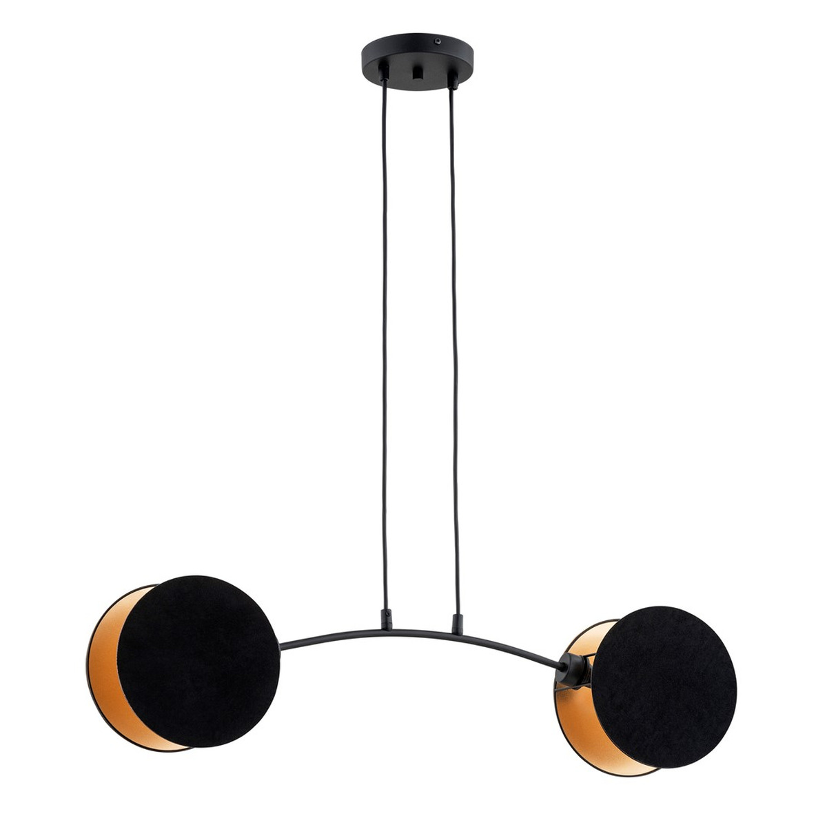 MOTIF pendant lamp in black steel and gold