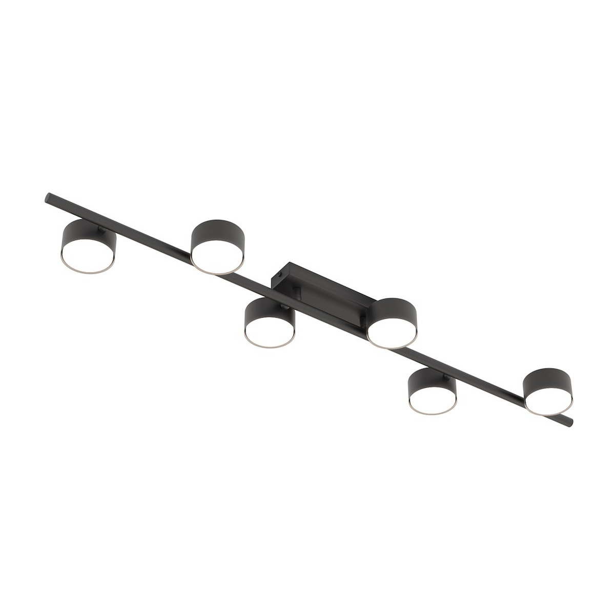 Faretto da soffitto BET a quattro luci in acciaio nero opaco