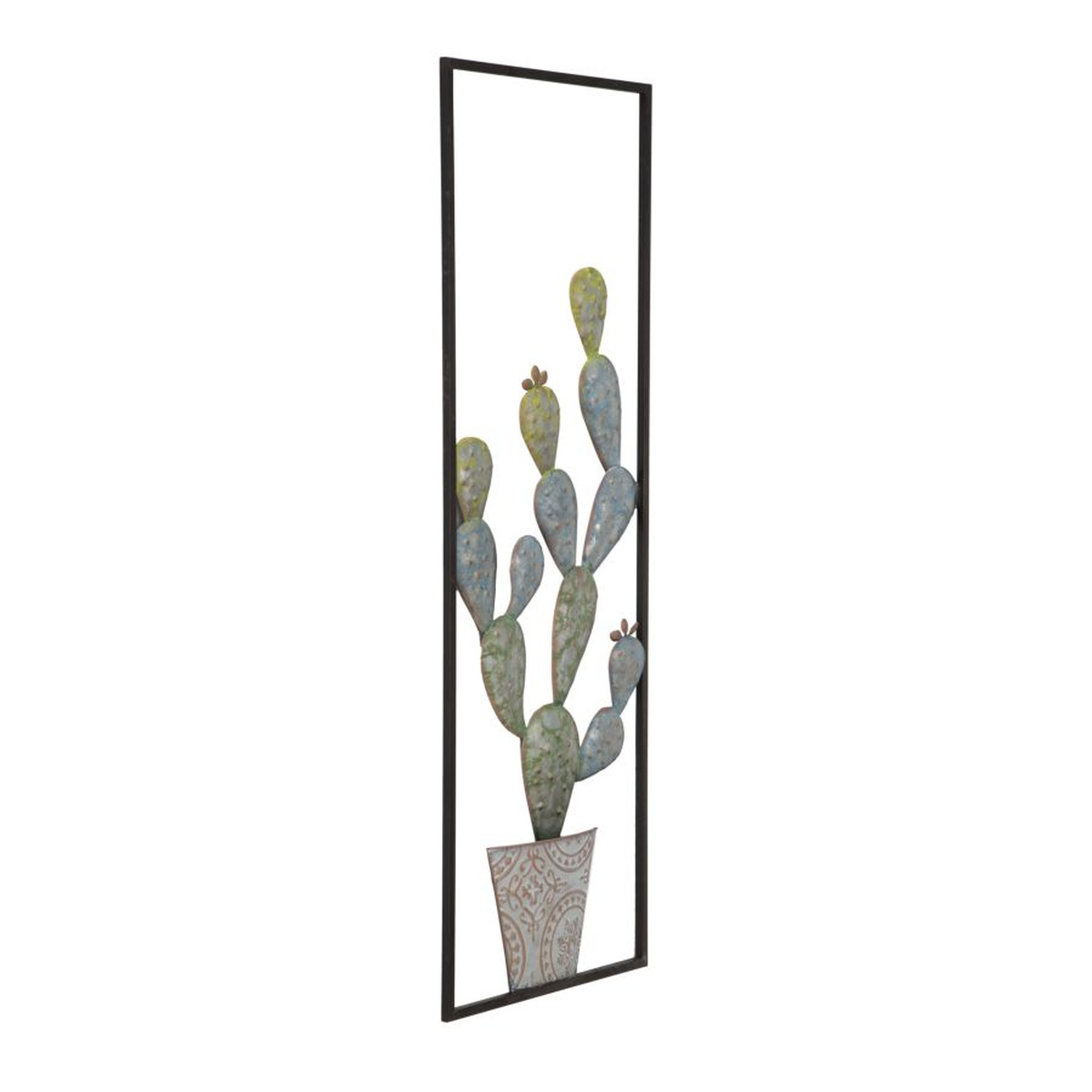 Kendra Home - Decorazione in Metallo 3D Cactus 3, Verde, 31x2,5x90 cm