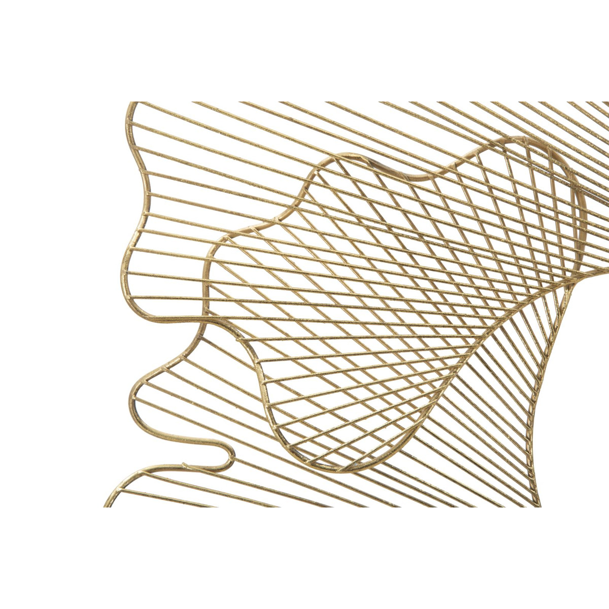 Kendra Home - Decorazione in Metallo 3D Foglia 34, Oro, 79x5x68 cm