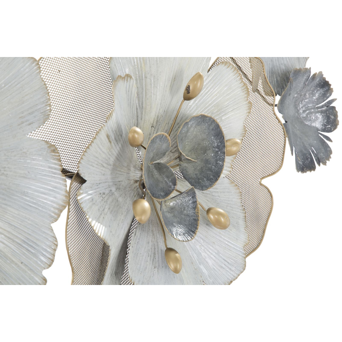 Kendra Home - Decorazione in Metallo 3D Fiori 12, Multicolore, 119x8x60 cm