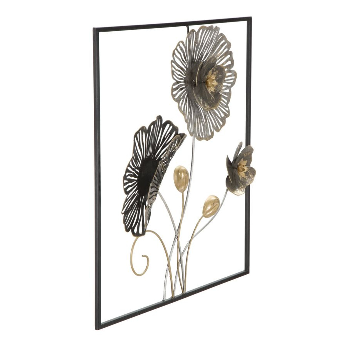 Kendra Home - Decorazione in Metallo 3D Fiori 40, Multicolore, 50x5,5x50 cm