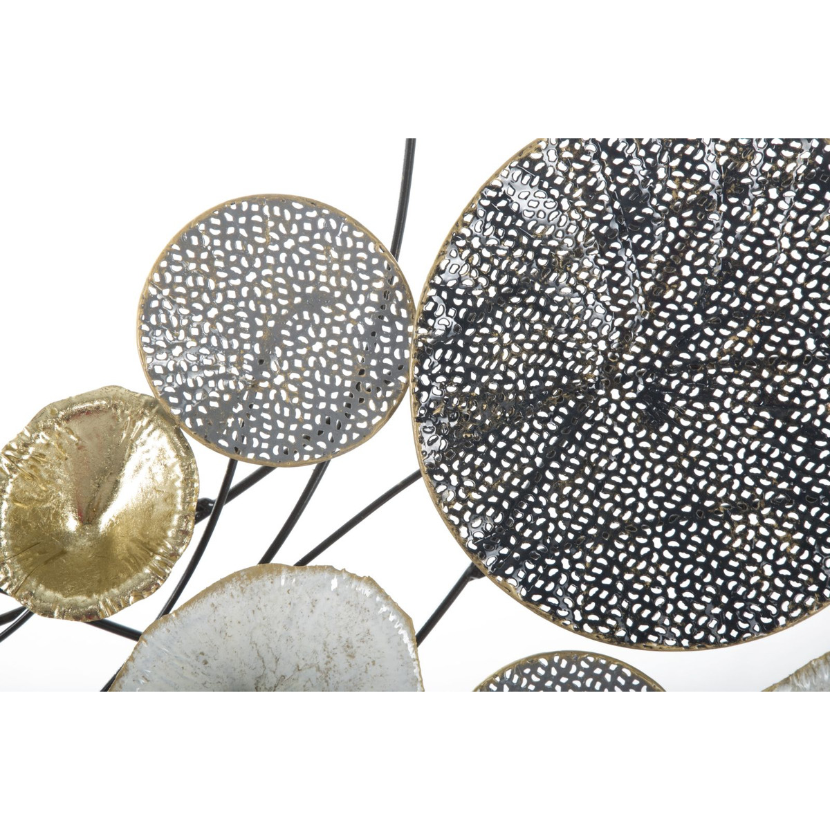 Kendra Home - Decorazione in Metallo 3D Cerchi 1, Multicolore, 135x7,5x69 cm