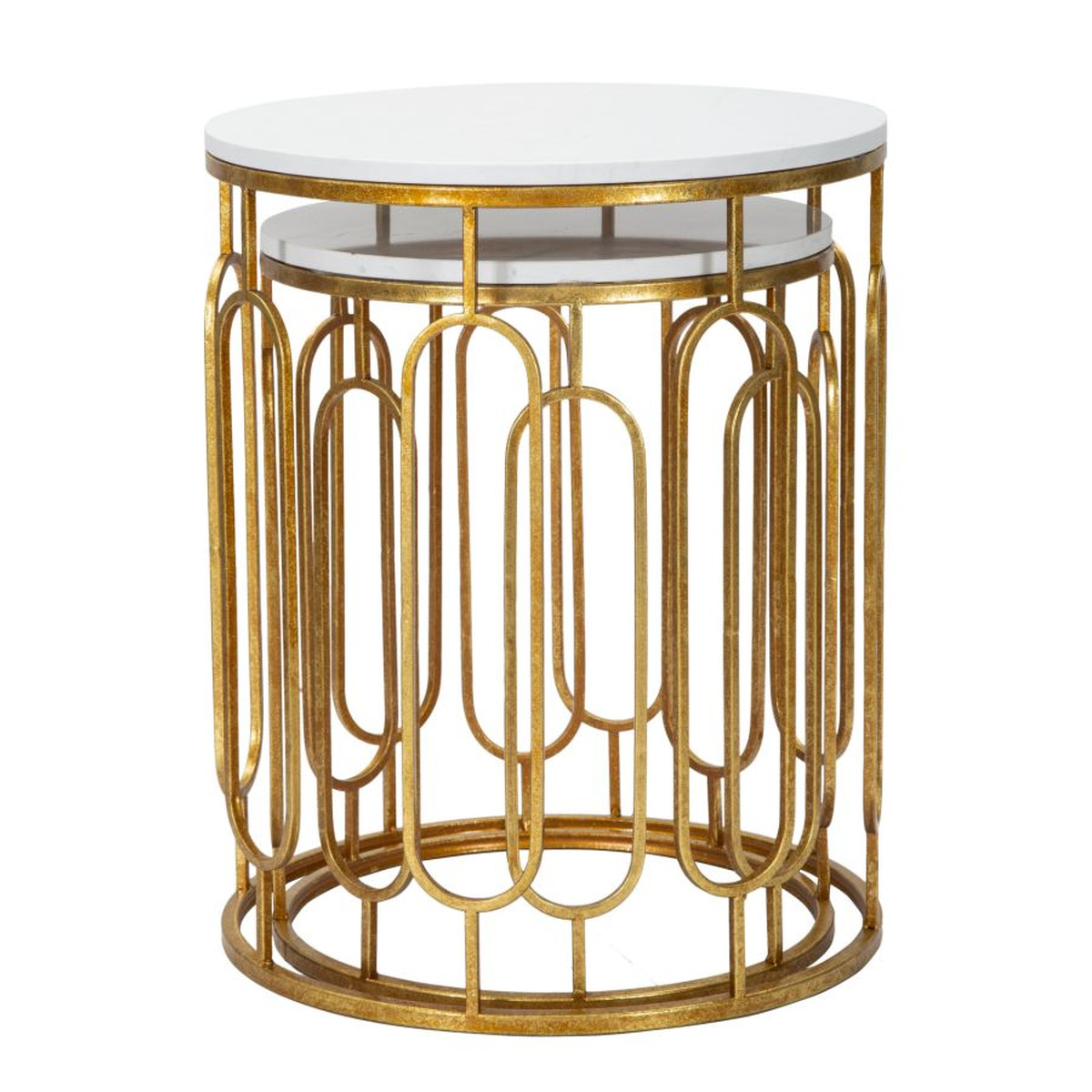 Kendra Home - Set Tavolini VKH535, Oro, 46x46x55 cm