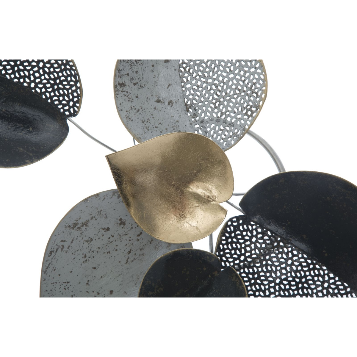 Kendra Home - Decorazione in Metallo 3D Foglia 10, Multicolore, 62,5x5,5x40 cm