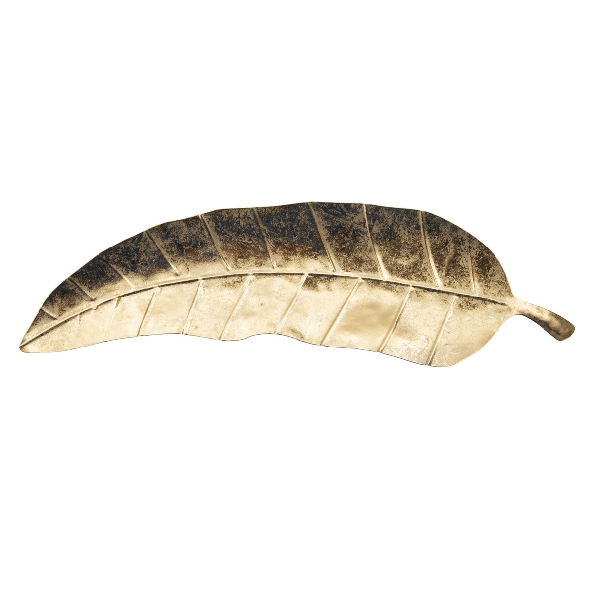 Kendra Home - Tray Leaf 6, Gold, 38x3x11 cm