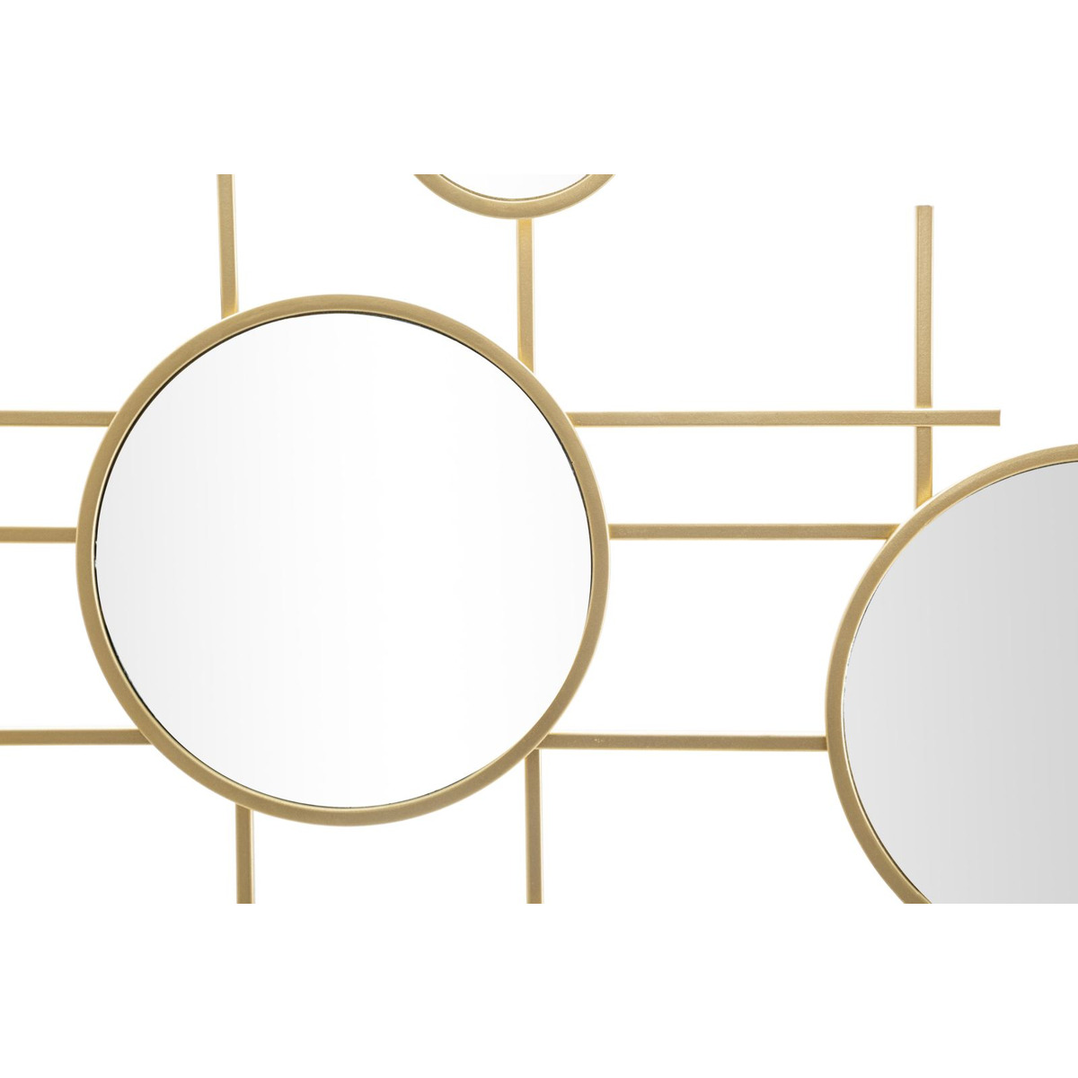 Kendra Home - Specchio con Cornice Cerchi 27, Oro, 117x4,5x61 cm