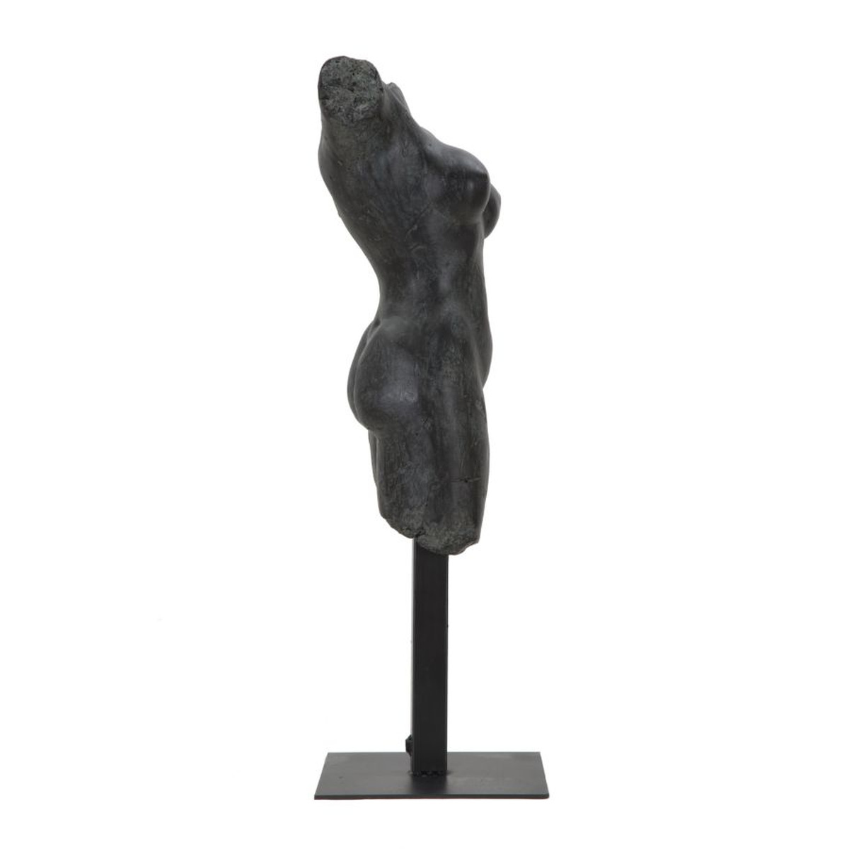 Kendra Home - Scultura Donna 2, Nero, 19x17x50 cm