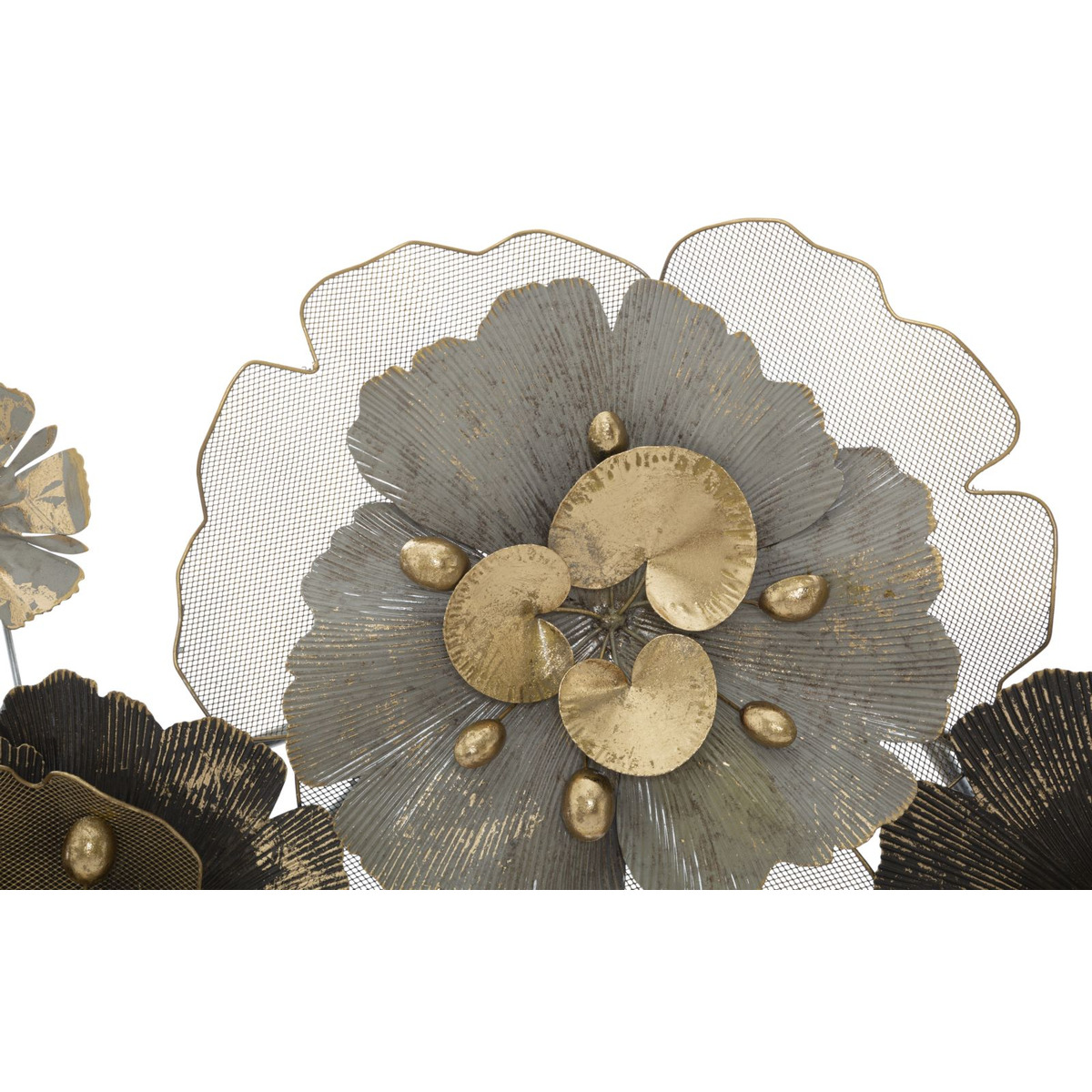 Kendra Home - Decorazione in Metallo 3D Fiori 8, Multicolore, 149,2x8,9x61 cm