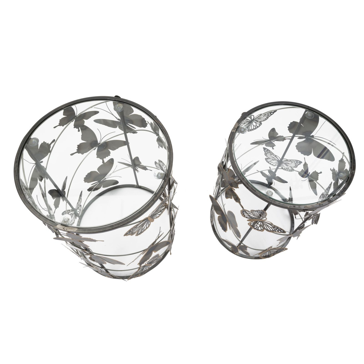 Kendra Home - Set Tavolini Farfalla 34, Multicolore, 41,3x41,3x55 cm