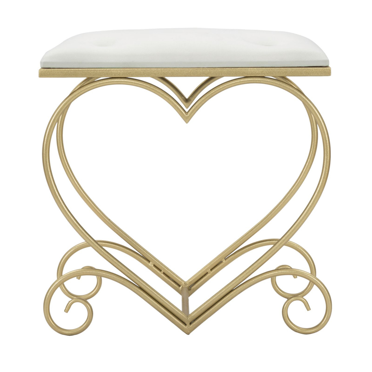 Kendra Home - Sgabello Basso Cuore 15, Oro, 50x37,5x51,5 cm