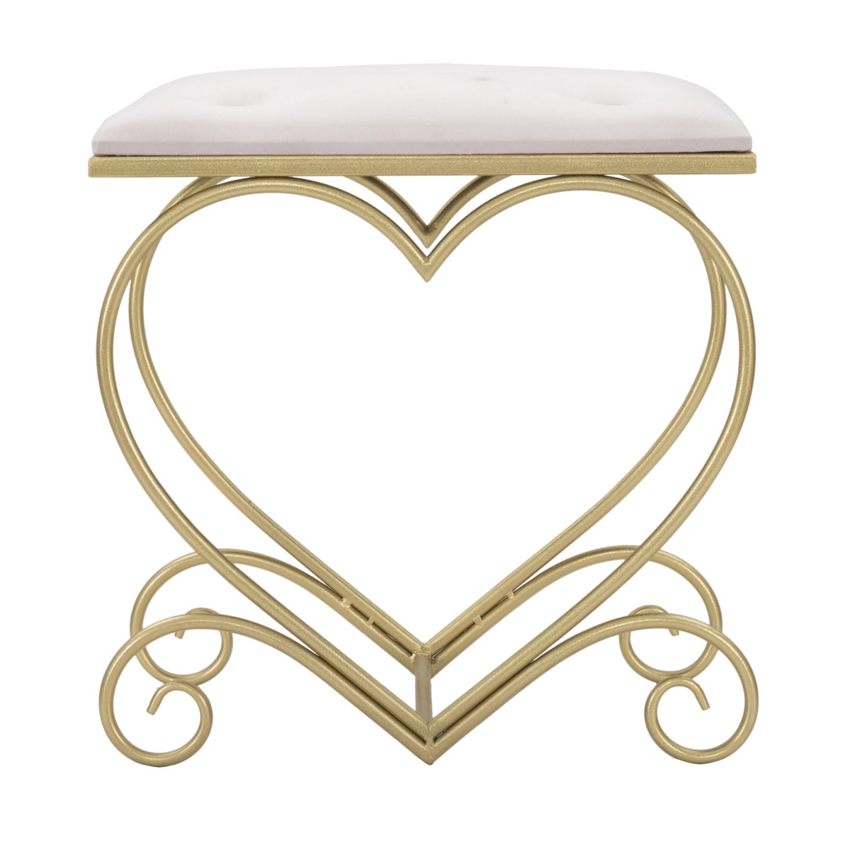 Kendra Home - Sgabello Basso Cuore 16, Oro, 50x37,5x51,5 cm