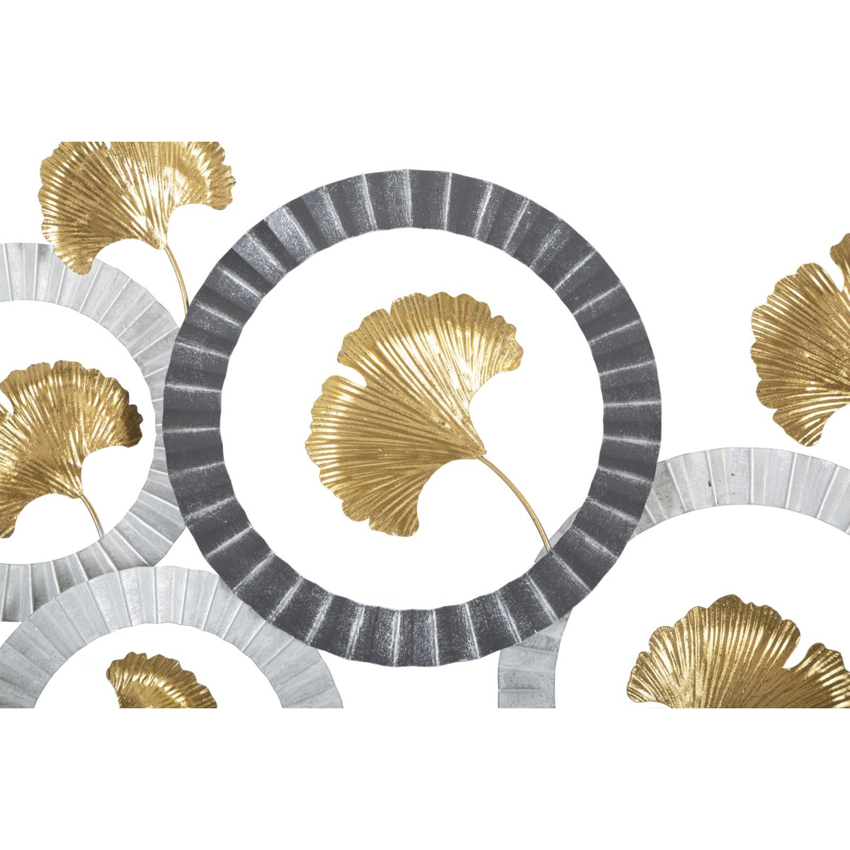 Kendra Home - Decorazione in Metallo 3D Cerchi 6, Multicolore, 126x5x58 cm