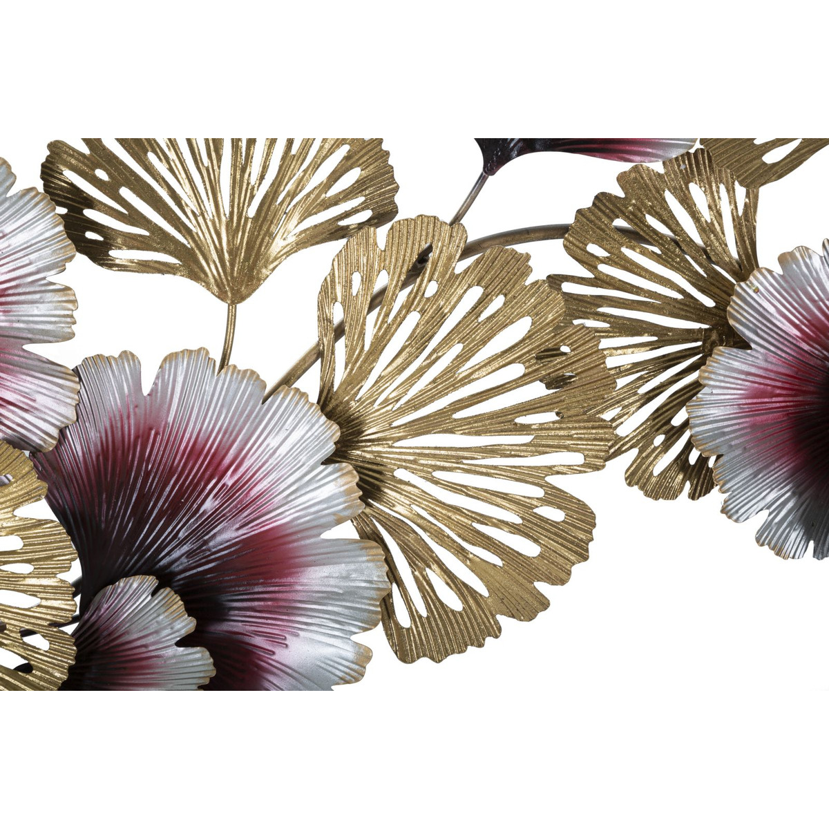 Kendra Home - Decorazione in Metallo 3D Fiori 15, Multicolore, 130x5,5x54 cm