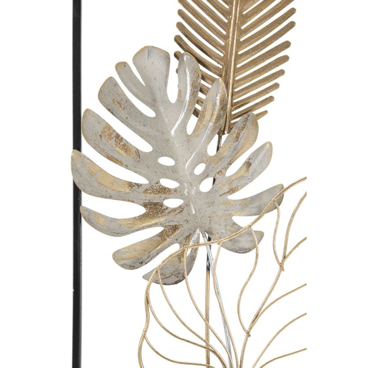 Kendra Home - Decorazione in Metallo 3D Foglia 48, Multicolore, 28,5x3x74 cm