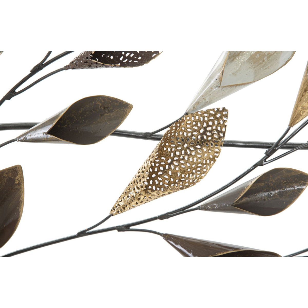 Kendra Home - Decorazione in Metallo 3D Foglia 27, Multicolore, 115,5x6x65 cm