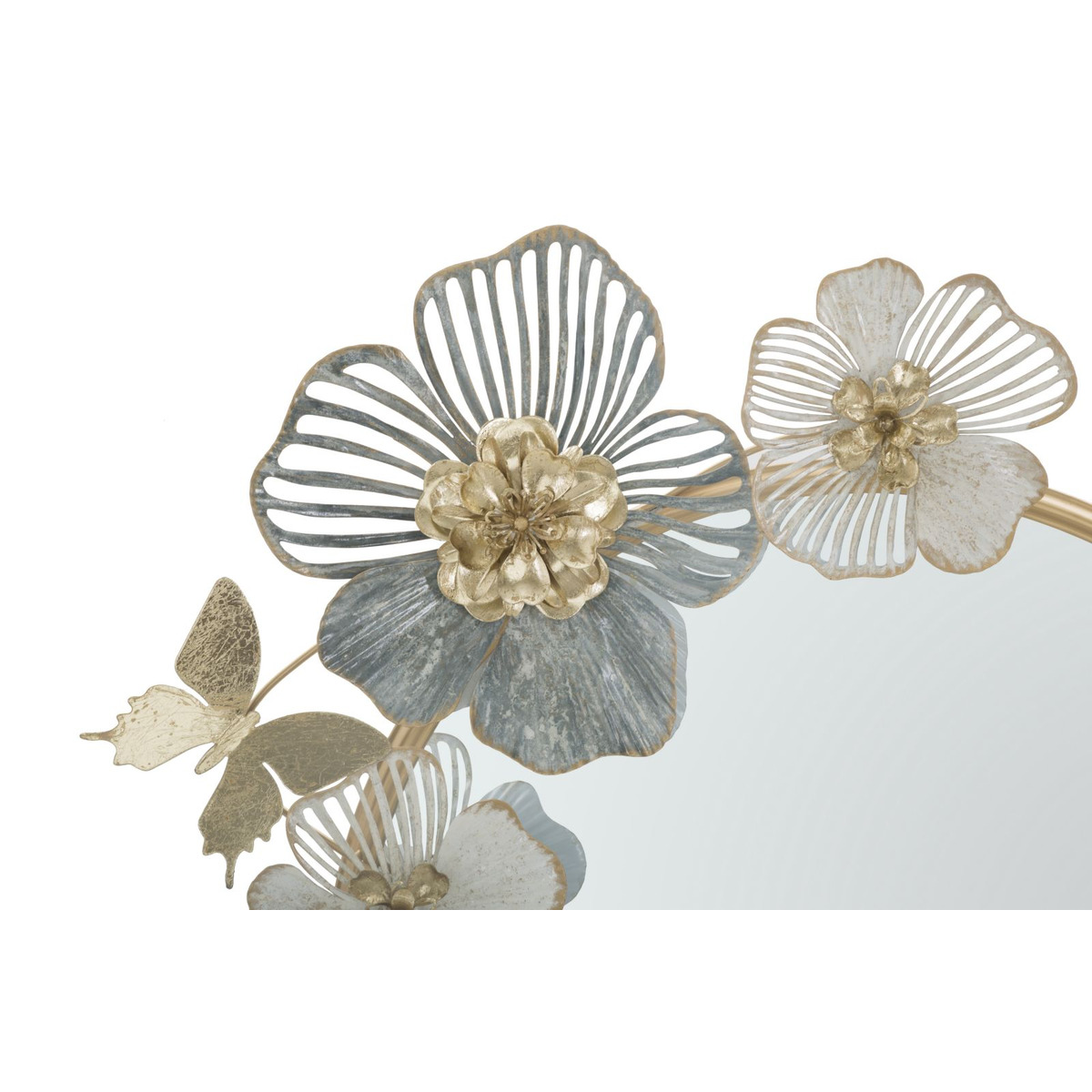 Kendra Home - Specchio con Cornice Fiori 59, Multicolore, 63x6,4x70,5 cm