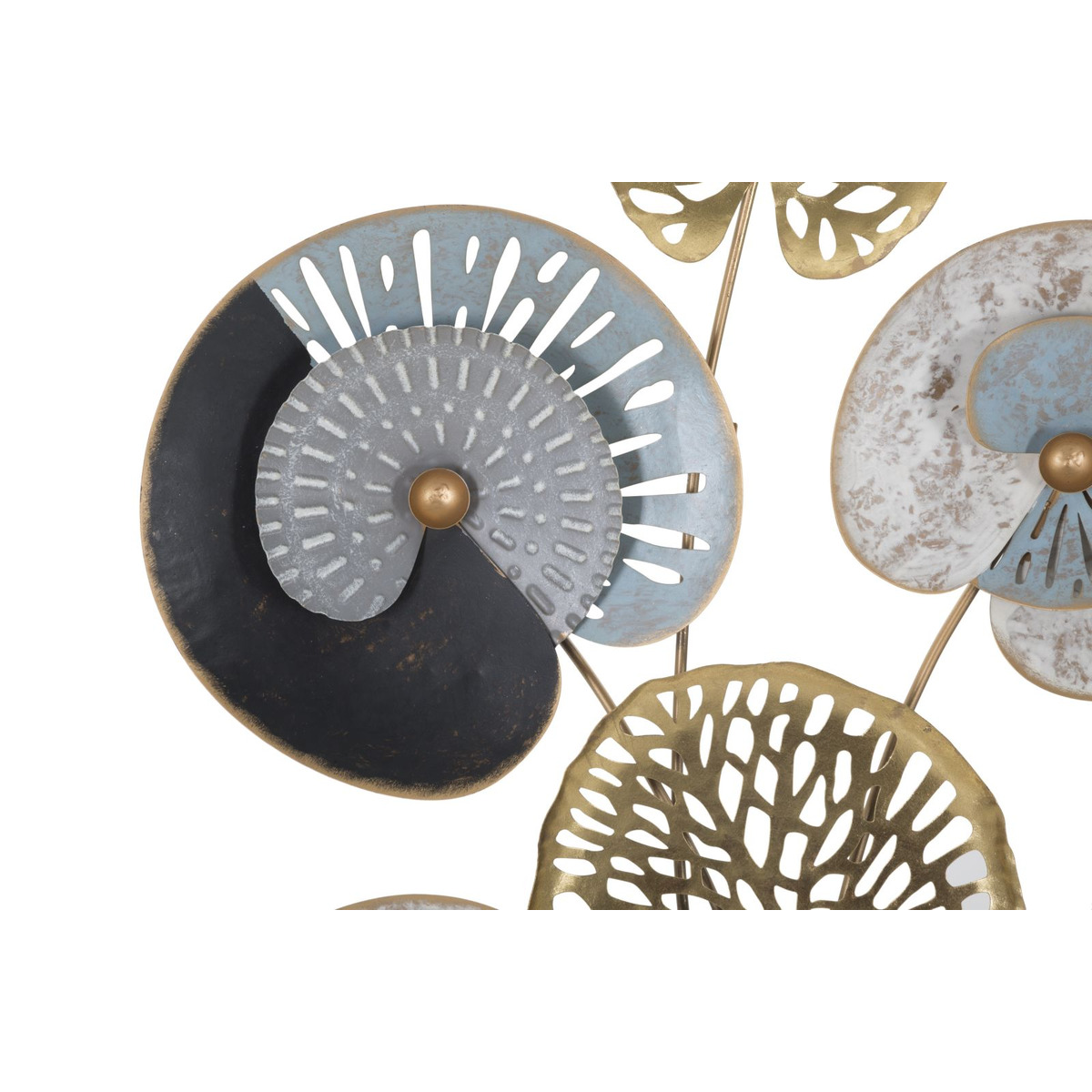 Kendra Home - Decorazione in Metallo 3D Foglia 23, Multicolore, 70x5,5x102 cm