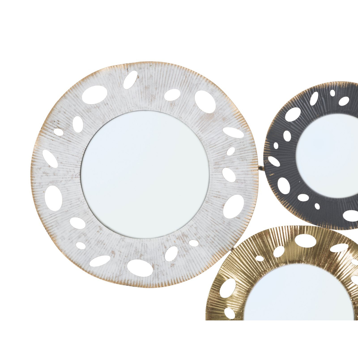 Kendra Home - Decorazione in Metallo 3D Cerchi 19, Multicolore, 104x4x45,5 cm