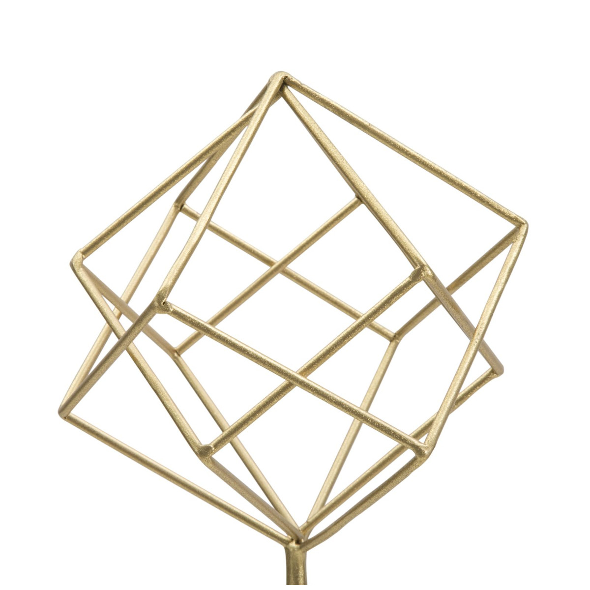Kendra Home - Scultura Cubi 1, Oro, 16x18x52,5 cm