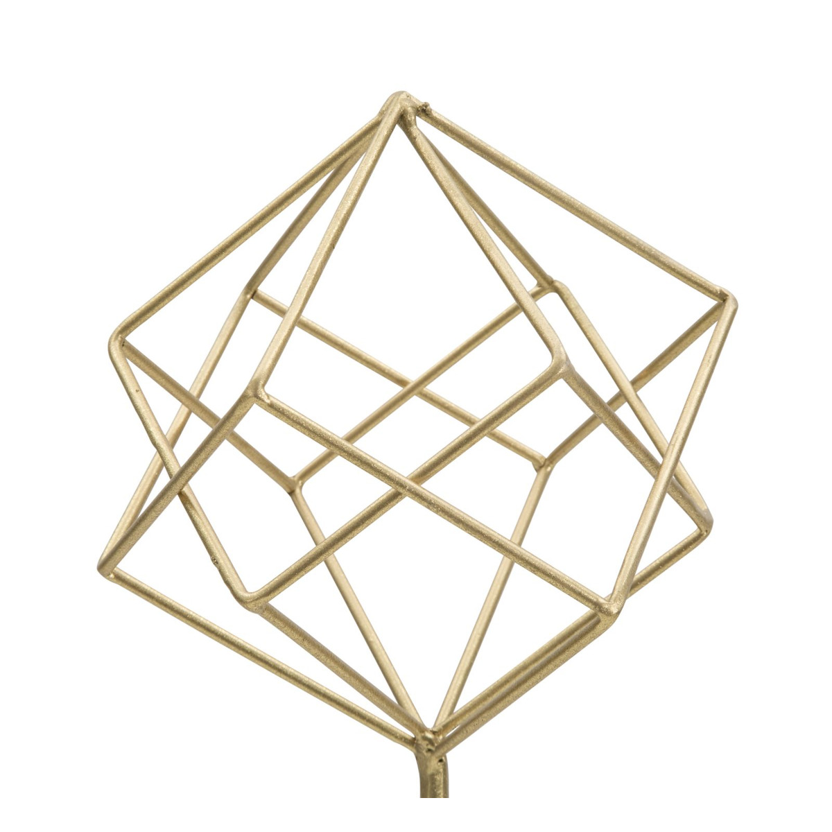 Kendra Home - Scultura Cubi 2, Oro, 16x18x41,5 cm