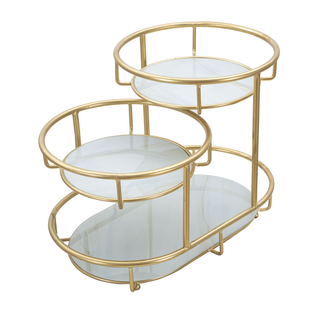 Kendra Home - Vassoio VKH689, Oro, 36x22,5x27 cm
