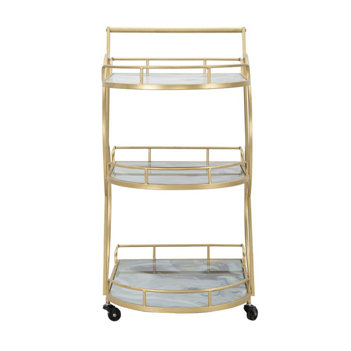 Kendra Home - Carrello VKH2, Oro, 71x45,5x84,5 cm