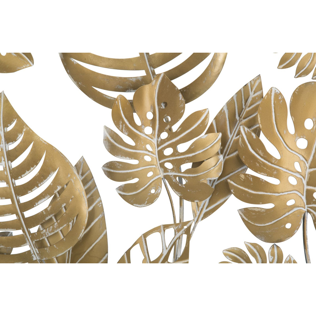 Kendra Home - Decorazione in Metallo 3D Foglia 18, Oro, 80x6,5x80 cm