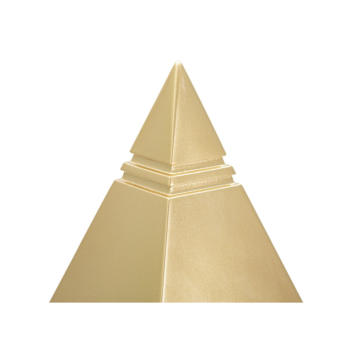 Kendra Home - Scultura Piramide, Oro, 11,5x11,5x15,5 cm