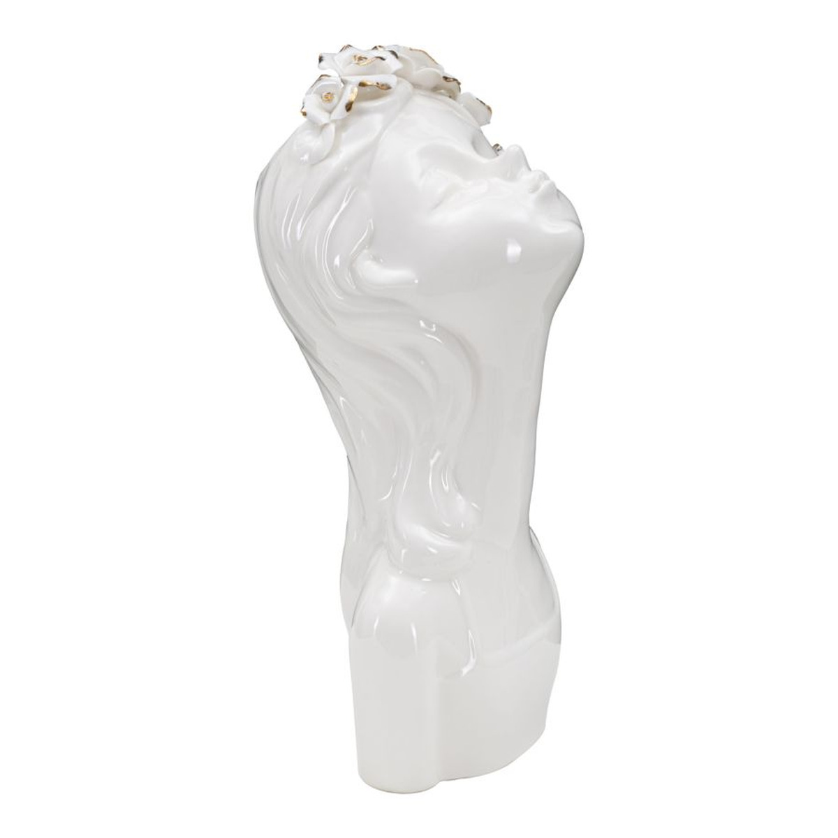 Kendra Home - Vaso Decorativo Viso 33, Bianco, 10x14x26 cm