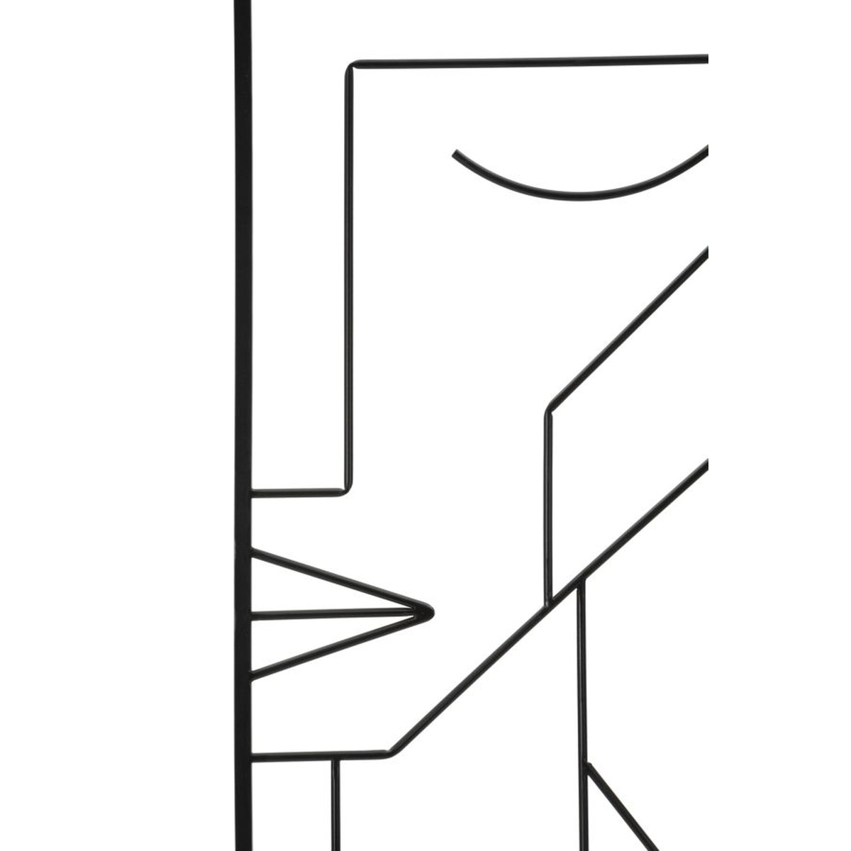 Kendra Home - Decorazione in Metallo Viso 2, Nero, 60x1x80 cm