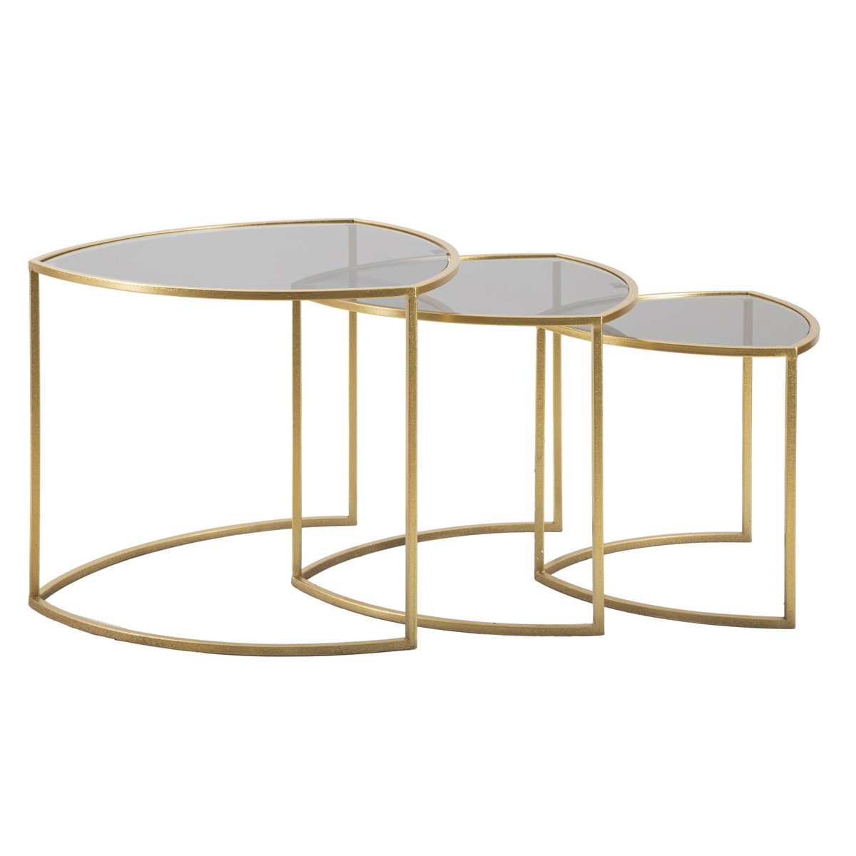 Kendra Home - Set Tavolini VKH553, Oro, 60x60x50 cm