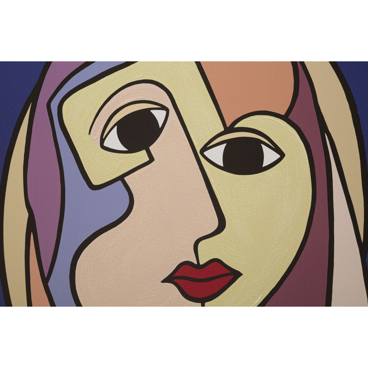 Kendra Home - Stampa su Tela Viso 11, Multicolore, 80x3x120 cm