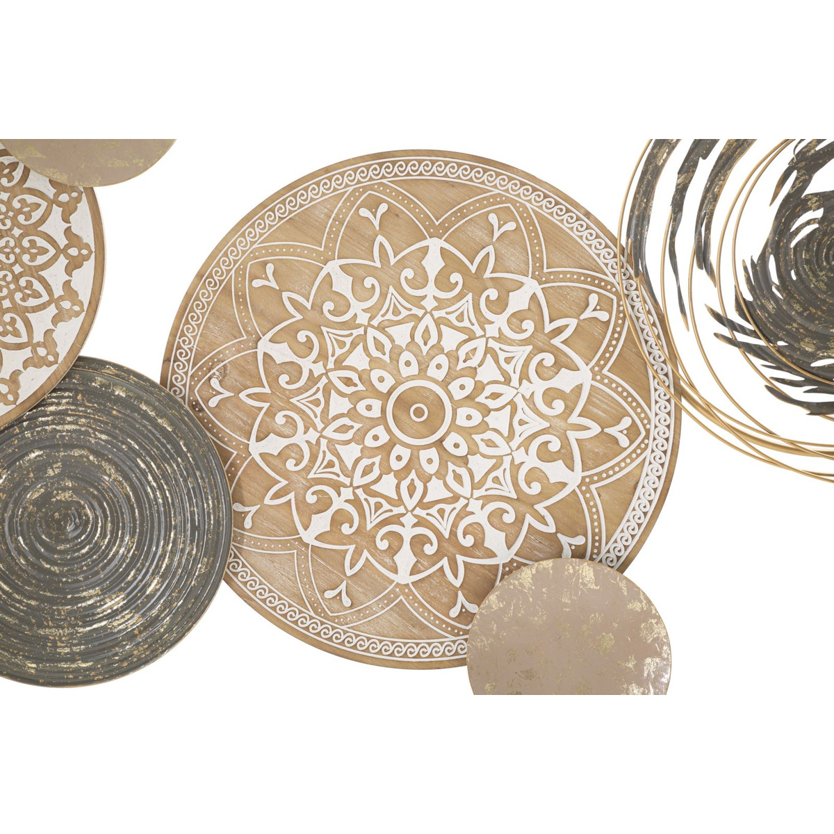 Kendra Home - Decorazione in Metallo 3D Cerchi 16, Multicolore, 167,6x8,9x80,6 cm