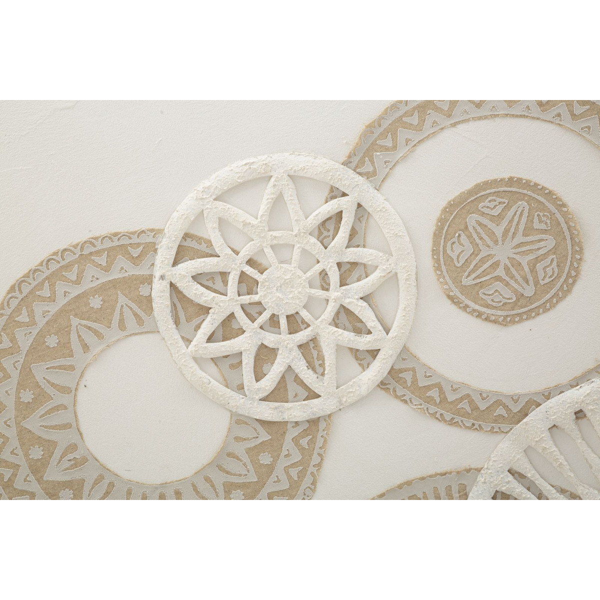 Kendra Home - Stampa su Tela Cerchi 34, Marrone, 80x2,8x100 cm