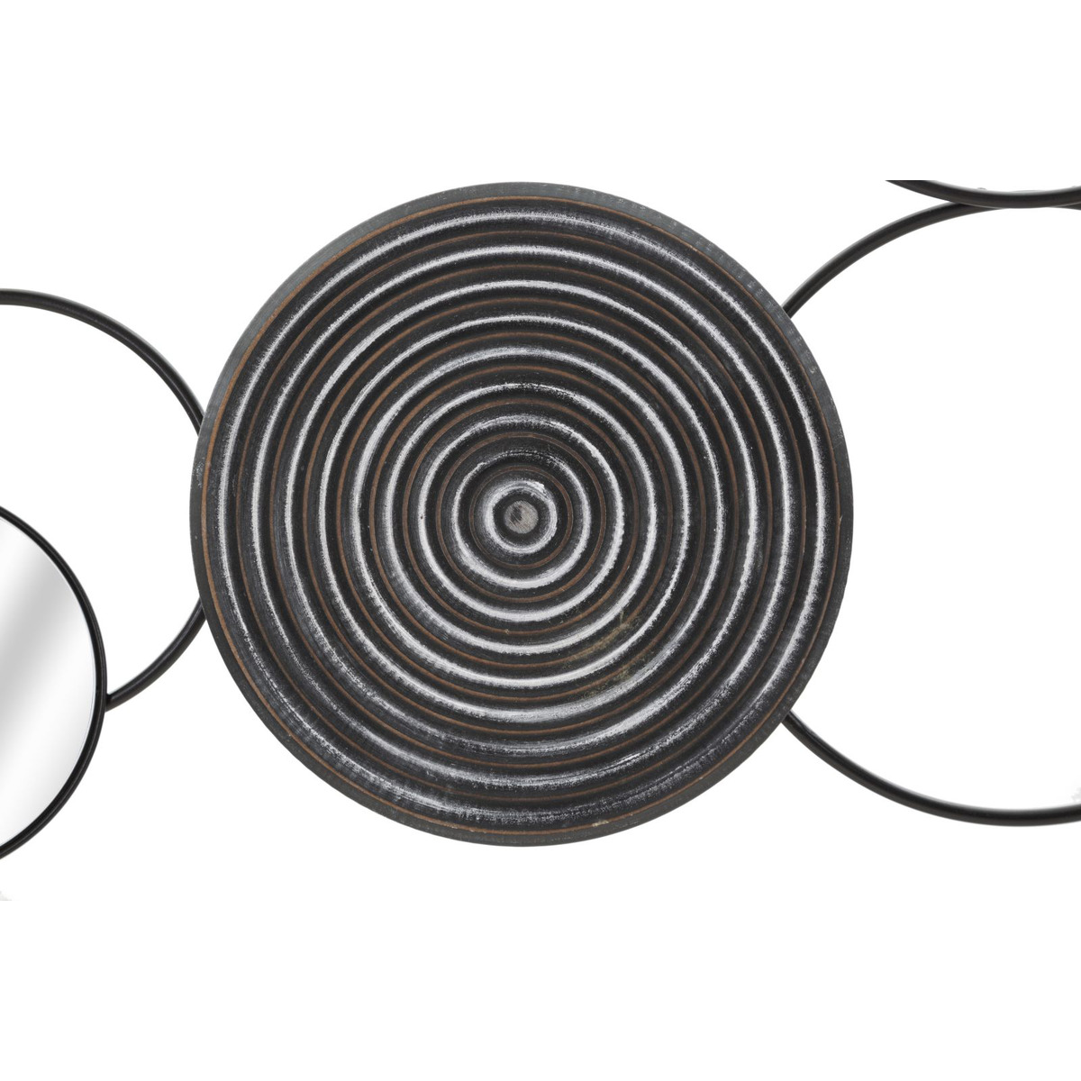 Kendra Home - Decorazione in Metallo 3D Cerchi 21, Marrone, 106,5x4,5x52 cm