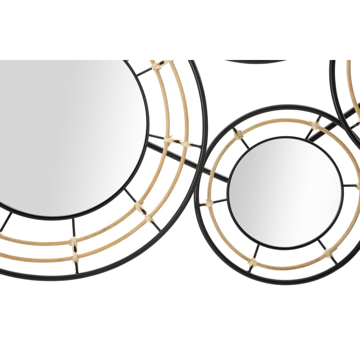Kendra Home - Decorazione in Metallo 3D Cerchi 22, Nero, 111x9,5x59 cm
