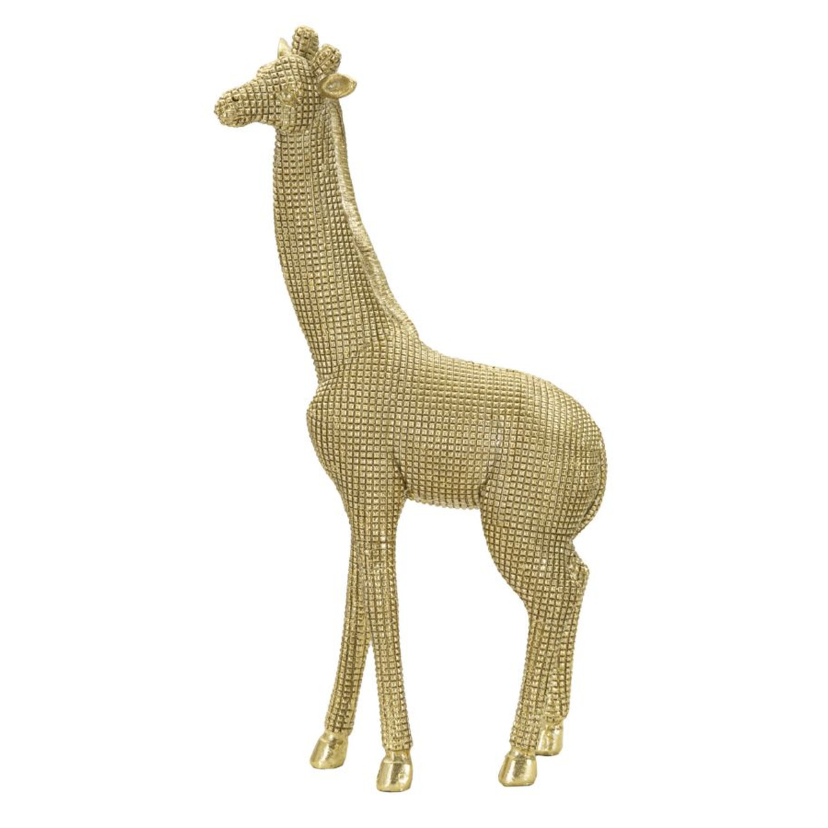 Kendra Home - Scultura Giraffa 1, Oro, 19,8x8x40 cm