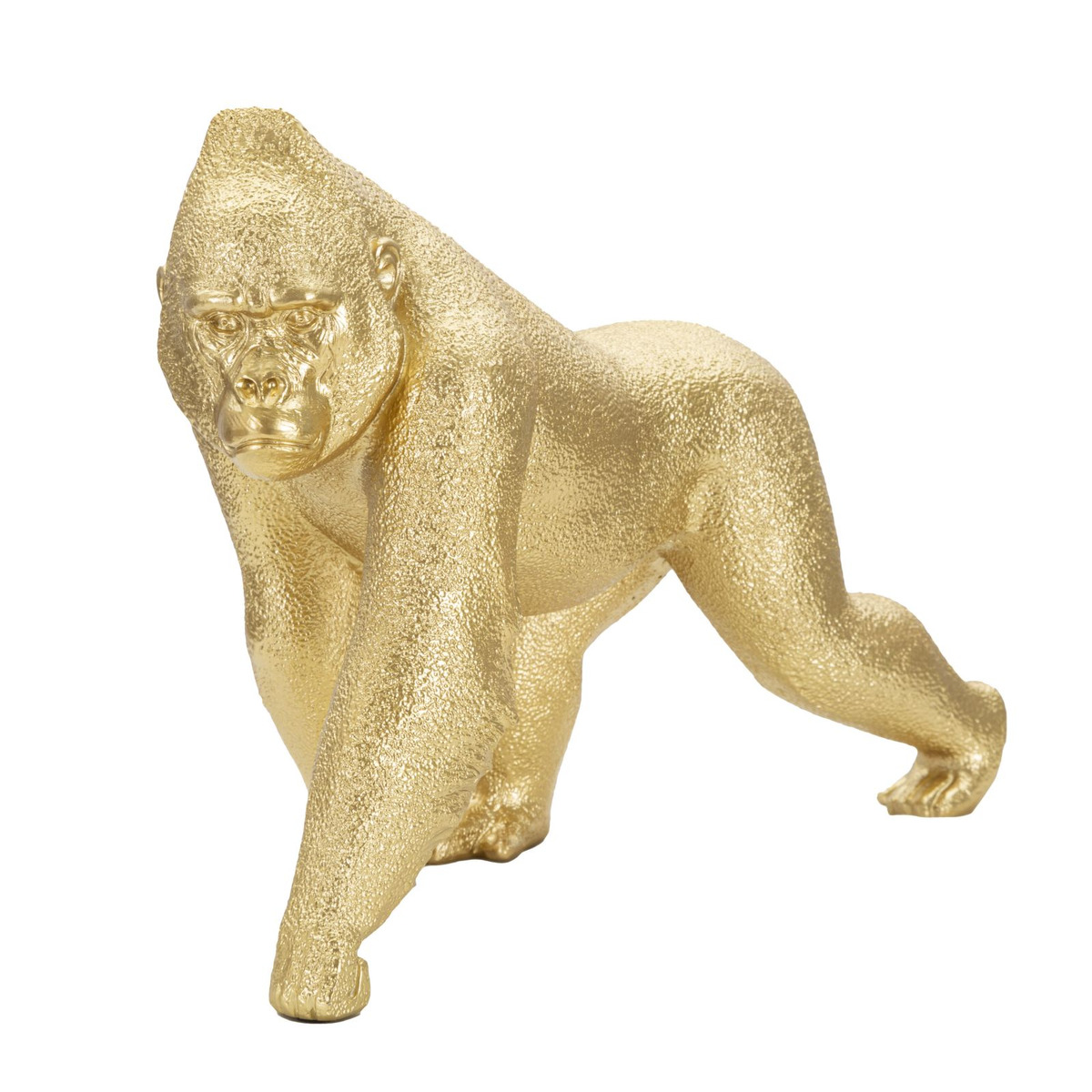 Kendra Home - Scultura Gorilla 4, Oro, 29,7x11,5x21,8 cm