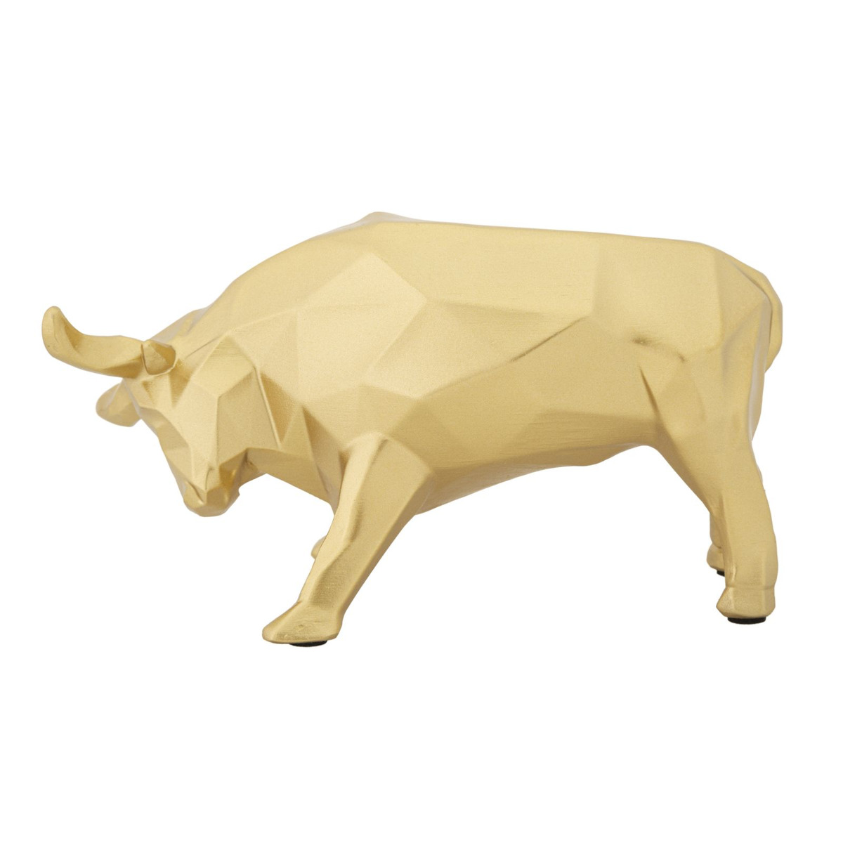 Kendra Home - Sculpture Bull, Gold, 19,5x9,9x10,6 cm