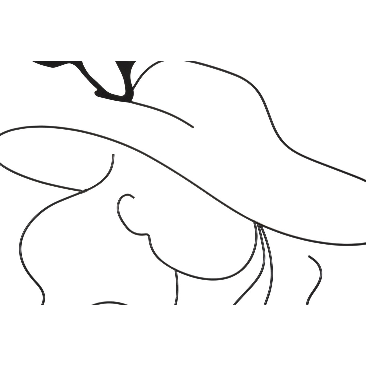 Kendra Home - Decorazione in Metallo Viso 3, Nero, 60x1x80 cm