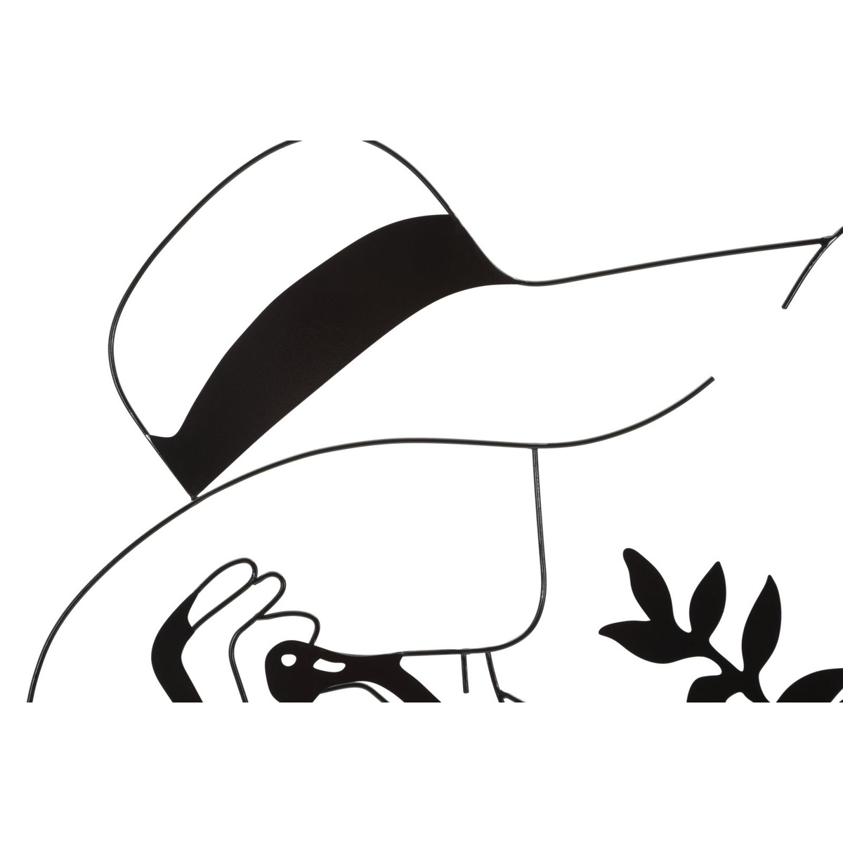 Kendra Home - Decorazione in Metallo Viso 5, Nero, 60x1x80 cm