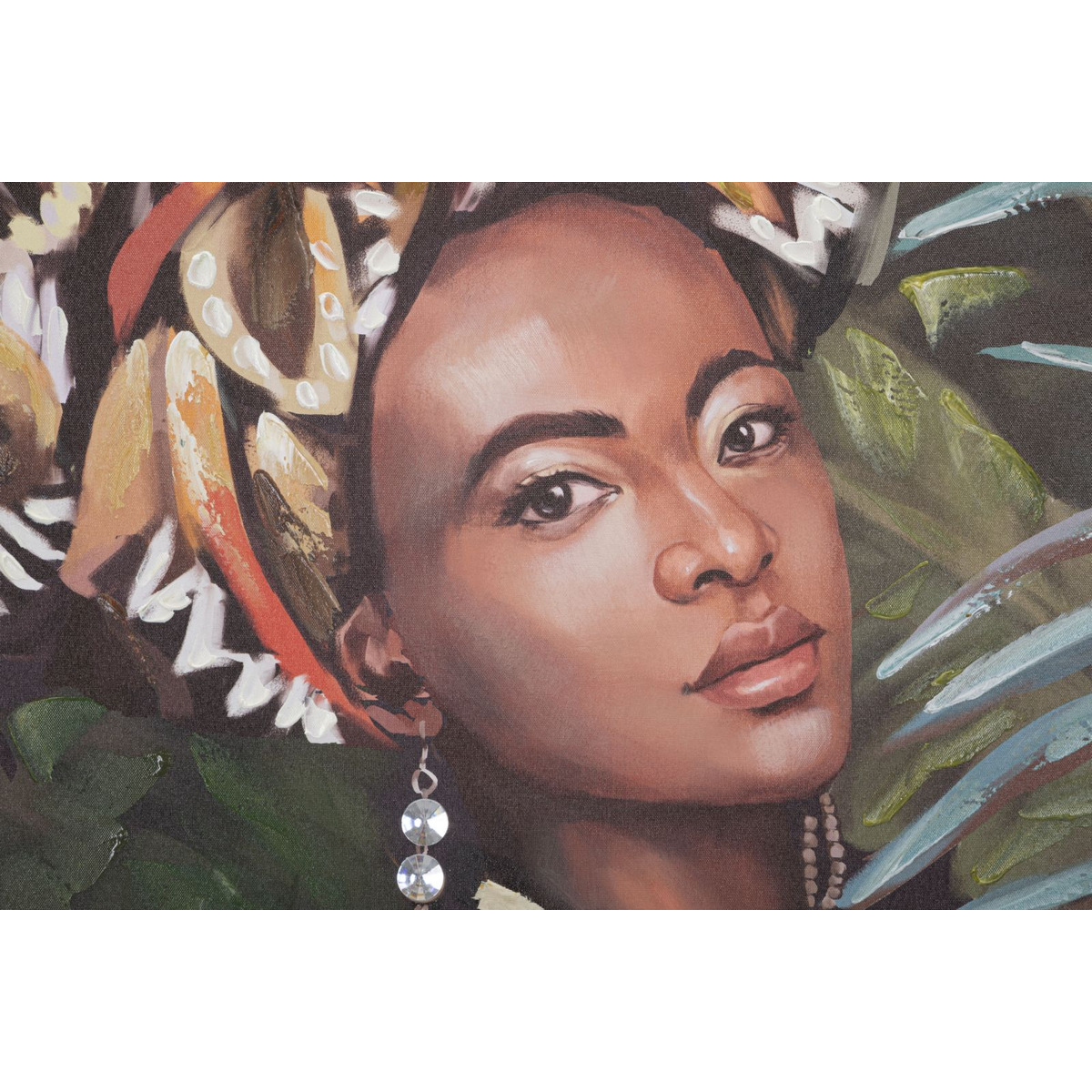 Kendra Home - Stampa su Tela Brasile, Multicolore, 90x3x120 cm